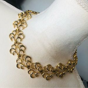 Vintage filigree link discs choker necklace